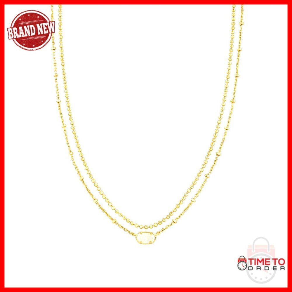 Gold-Plated Multi-Strand Necklace with Lobster Clasp, 15.5" Chain
